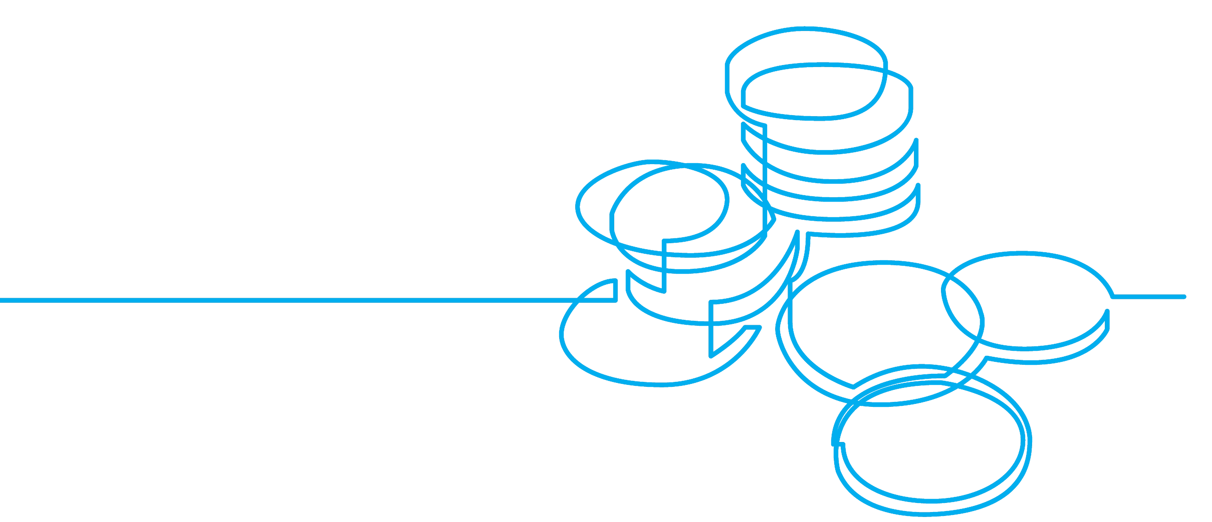 bluQube line drawing of coins